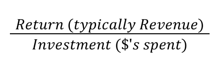 Math formula: return/investment